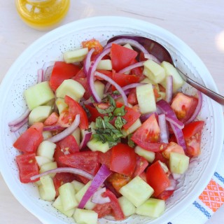 Tomato, Cucumber and Red Onion Salad