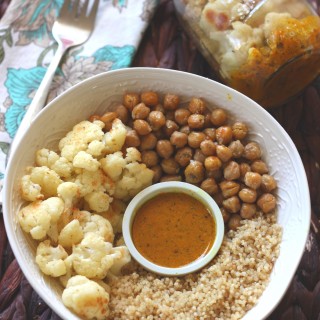 Warm Cauliflower Chickpea and Quinoa Salad