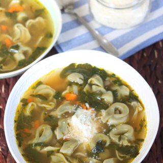 Spinach Tortellini in Broth