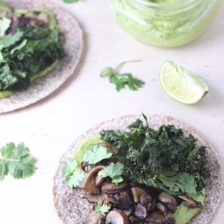 Crunchy Kale & Mushroom Tacos